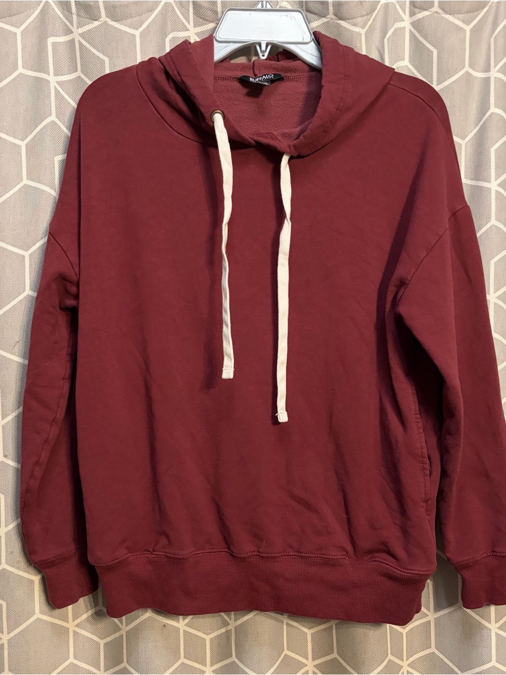 Buffalo David Bitton Women's Maroon Cowl Neck Pullover